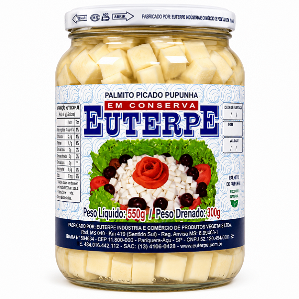 PALMITO PICADO PUPUNHA EUTERPE 300G