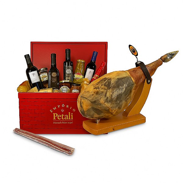 CESTA DE NATAL PETALI ESPANHOLA PATA NEGRA