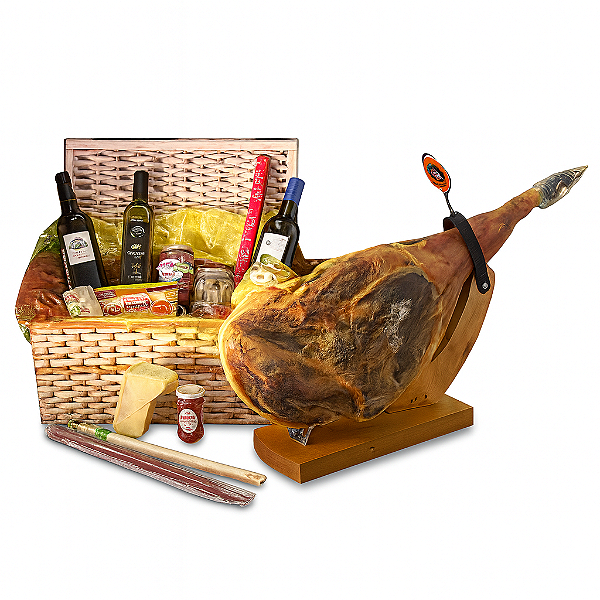 CESTA DE NATAL PETALI ESPANHOLA PATA NEGRA
