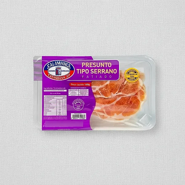 PRESUNTO CRU SERRANO FATIADO PREMIUM 18 MESES SALAMANCA 100G