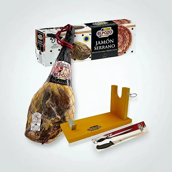 PRESUNTO CRU SERRANO ESPANHOL EL POZO KIT CAIXA E FACA 7,5 KG