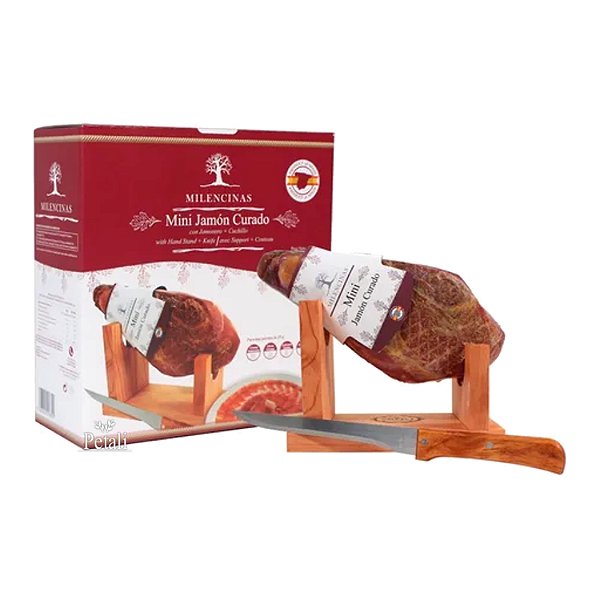 KIT MINI JAMÓN MILENCINAS 1KG COM FACA E SUPORTE