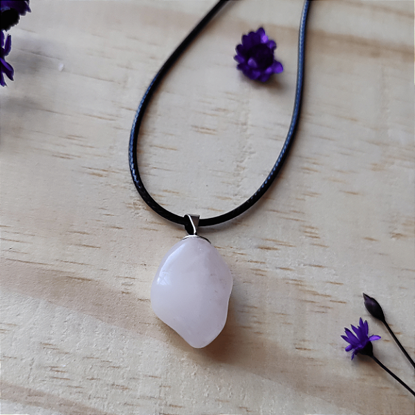 Pingente de Quartzo Rosa; Amor – Relacionamentos - Purifica
