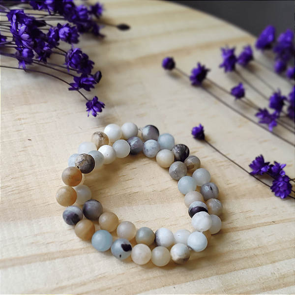 Pulseira Amazonita 8mm; Aprendizado - Adaptação - Calmante