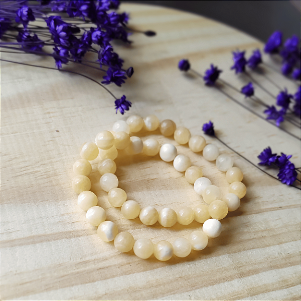 Pulseira Calcita Amarela 8mm; Alegria - Movimento - Realizações