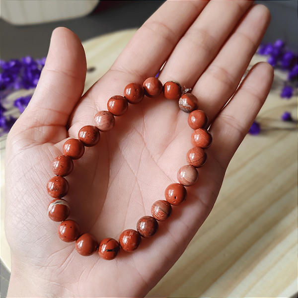 Pulseira Jaspe Vermelho; Vitalidade - Coragem