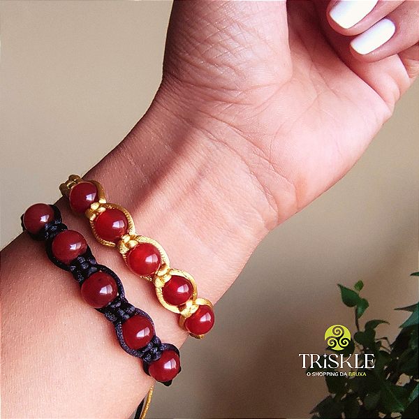 Pulseira Shambala Cornalina; Força Pessoal - Disposição - Elimina Procrastinação