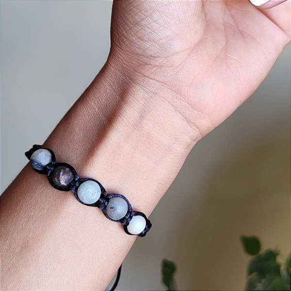 Pulseira Shambala Amazonita 8mm; Aprendizado - Adaptação - Calmante