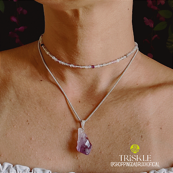 Choker Fluorita; Purificação - Inteligência - Proteção