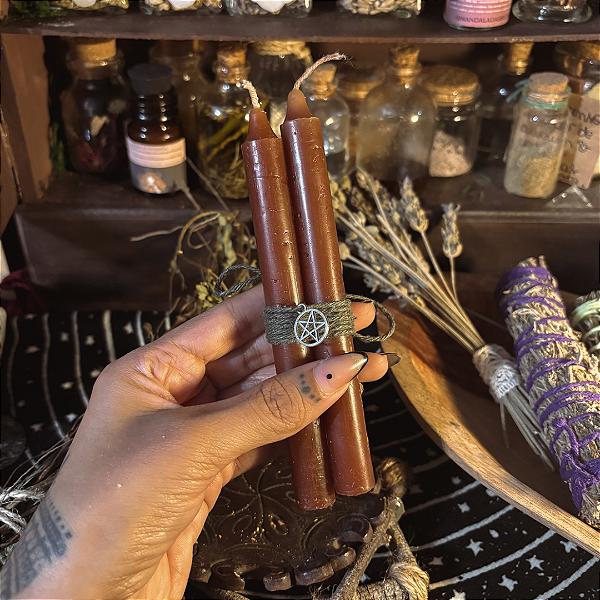 Par de vela marrom aromática