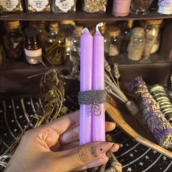 Par de vela lilás aromática