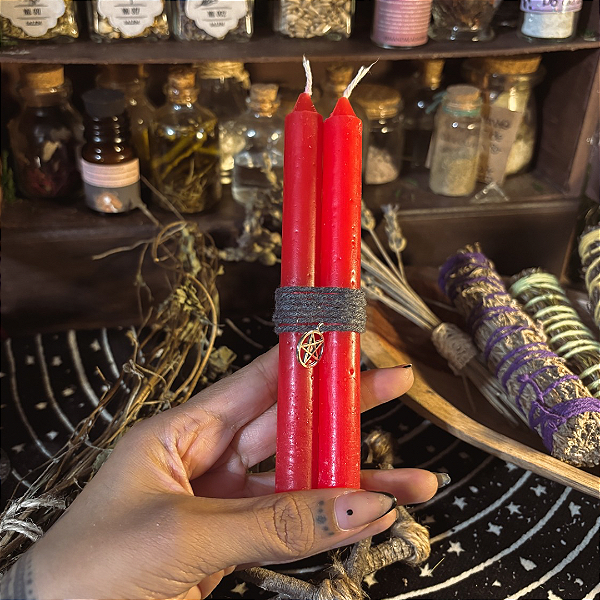 Par de vela vermelha aromática