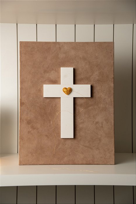 Quadro Em Camurça - Cruz Amor Em Fio