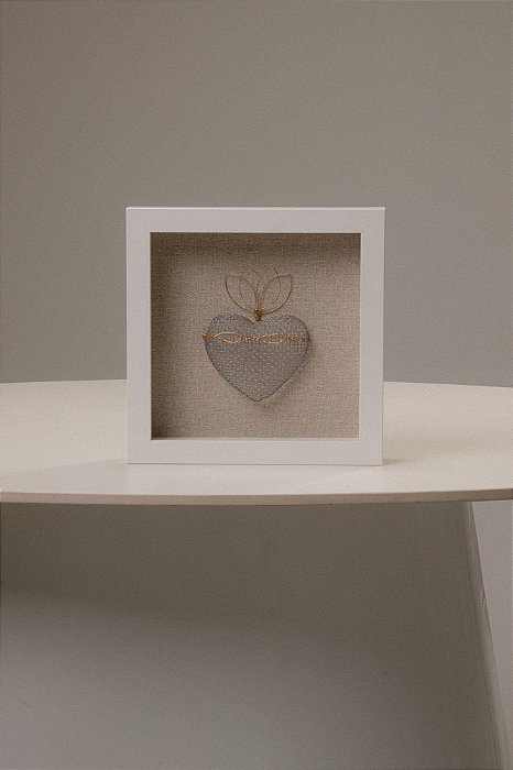 Quadro Em Madeira Branca Maior - Sagrado Coração