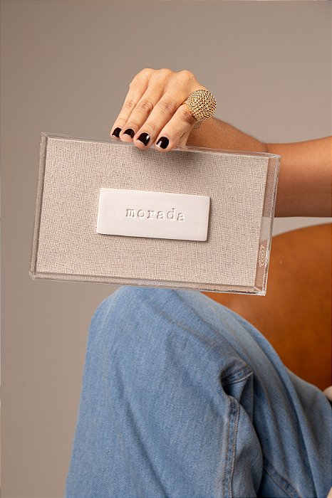 Quadro Acrílico com Linho - Morada