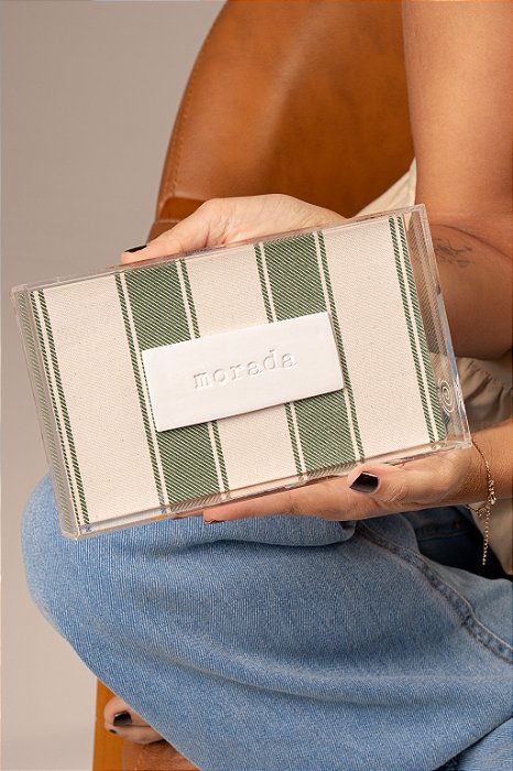 Quadro Acrílico Verde Listrado - Morada