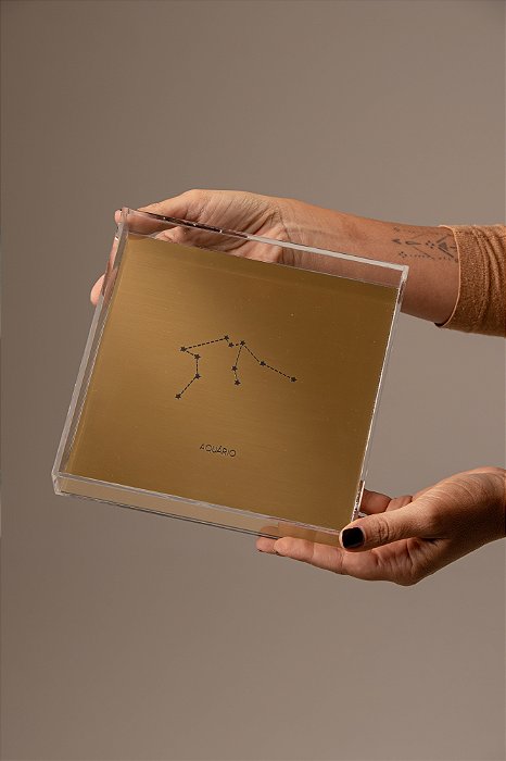 Quadro em Acrílico Dourado - Aquário