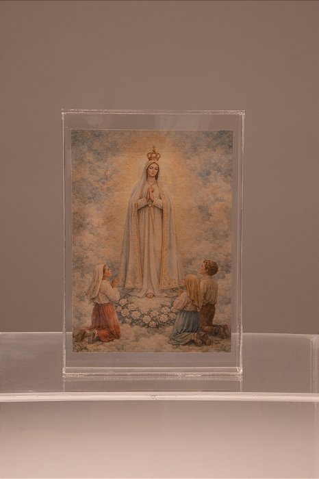 Quadro em Acrílico Nossa Senhora de Fátima em Aquarela