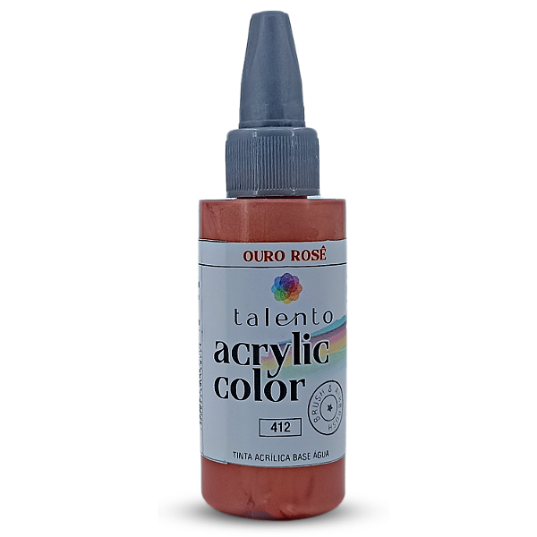 ACRYLIC COLOR 412 OURO ROSE METÁLICO 30ML UND