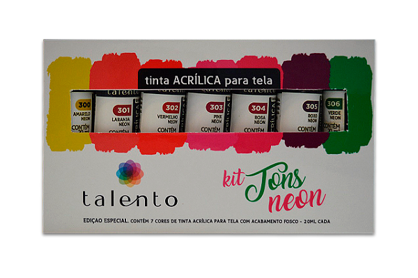 KIT TONS DE NEON ACRILICA PARA TELA 7CORES 20ML UND