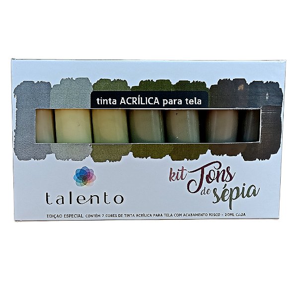 KIT TONS DE SEPIA - ACRILICA PARA TELA 7 CORES 20ML UND