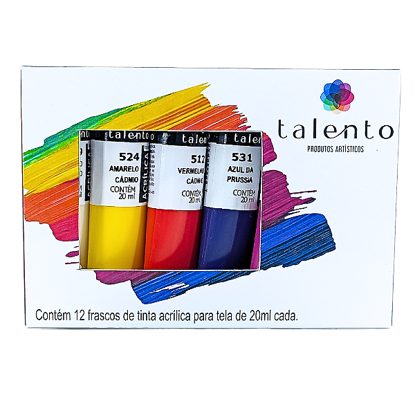 Kit Tinta Acrílica Para Tela -12 unidades-20ml