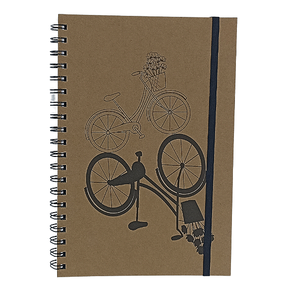 Caderno Universitário-Kraft com Pauta e Elástico