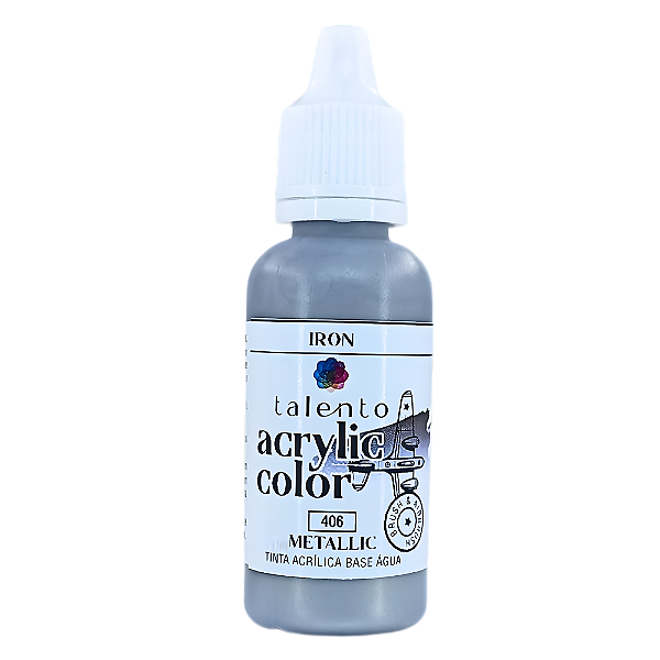 ACRYLIC COLOR METTALIC 406 IRON 20ML UND