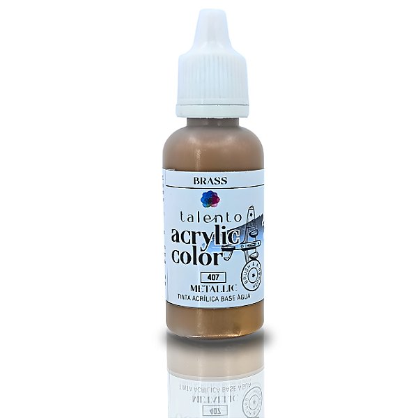 ACRYLIC COLOR METALLIC 407 BRASS 20ML UND