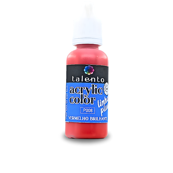 ACRYLIC COLOR P008 -VERMELHO BRILHANTE- LINHA PLUS-20ML UND