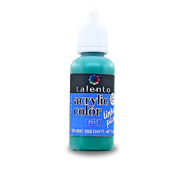 ACRYLIC COLOR P017 -ZINABRE BRILHANTE-METÁLICO- LINHA PLUS-20ML UND