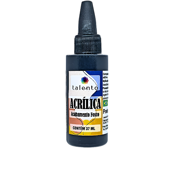 Tinta Acrílica Fosca 37ml - Preto