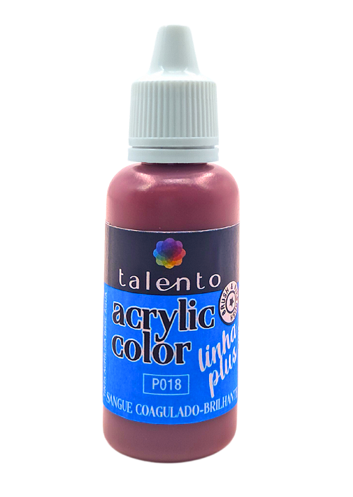 ACRYLIC COLOR P018 -SANGUE COAGULADO BRILHANTE- LINHA PLUS-20ML UND
