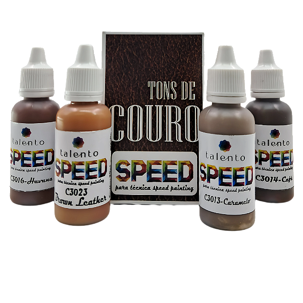 Kit Tons de Couro 4 cores - Linha Speed 20ml
