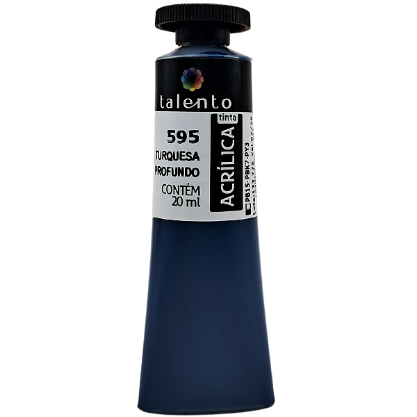 Tinta Acrílica para Tela 20ml 595 Turquesa Profundo - und