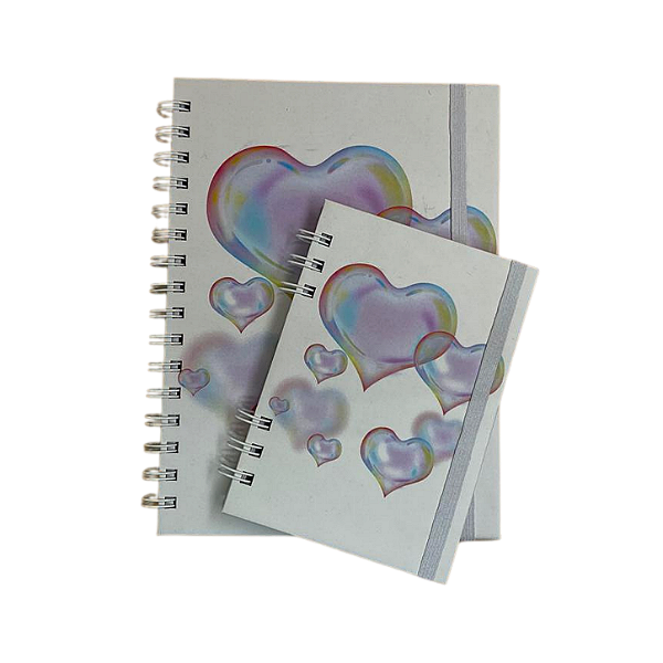 Kit Caderno G + Caderno P Corações