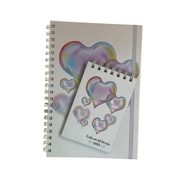 Kit Caderno + Bloco Corações