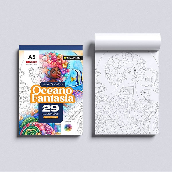 PRE VENDA Livro de Colorir Marcio Graff - A5 - Oceano Fantasia - 29 páginas - und