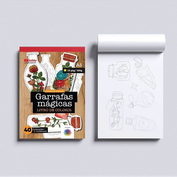 PRE VENDA Livro de Colorir Marcio Graff - A5 - Garrafas Mágicas - 13 páginas - und