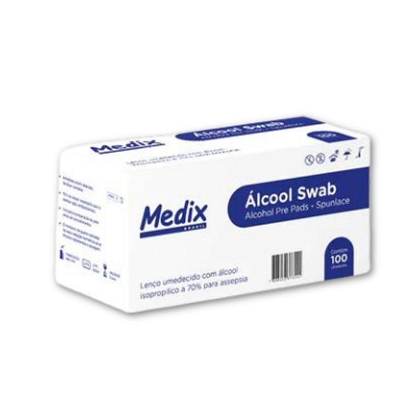Álcool Swab 70% Caixa Com 100Un - Medix