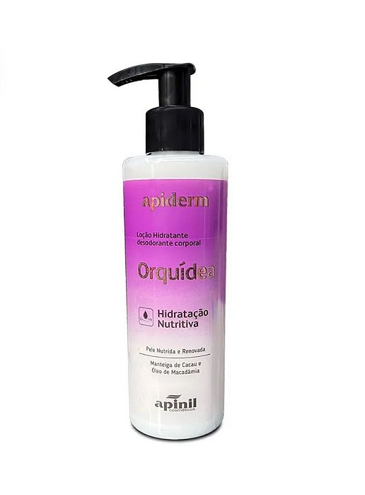 LOÇÃO HIDRATANTE ORQUÍDEA COM MANTEIGA DE CACAU E ÓLEO DE MACADÂMIA 180G APINIL COSMÉTICOS