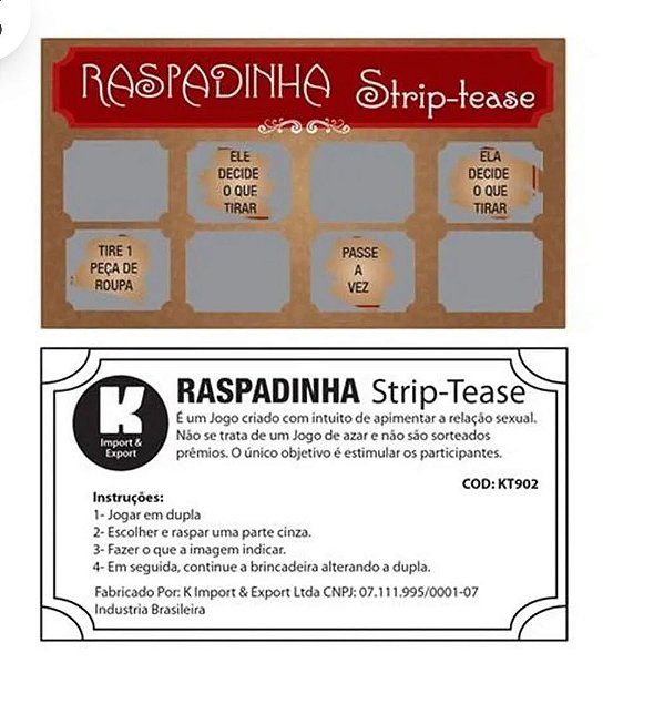 RASPADINHA STRIP-TEASE