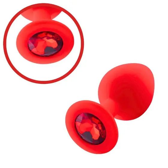 Plug anal P Silicone - Pedra Vermelha