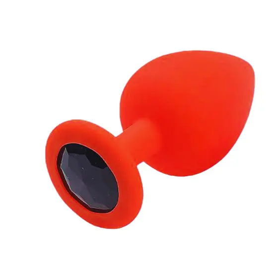 Plug anal P Silicone - Pedra Preta
