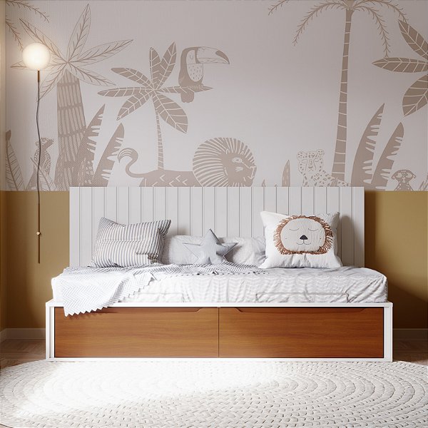 Cama Infantil Com Gavetas + Painel Encosto Coleção Sambalelê