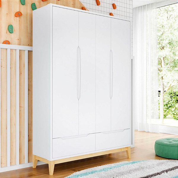 Guarda-Roupa Infantil 4 Portas Coleção Amor Perfeito