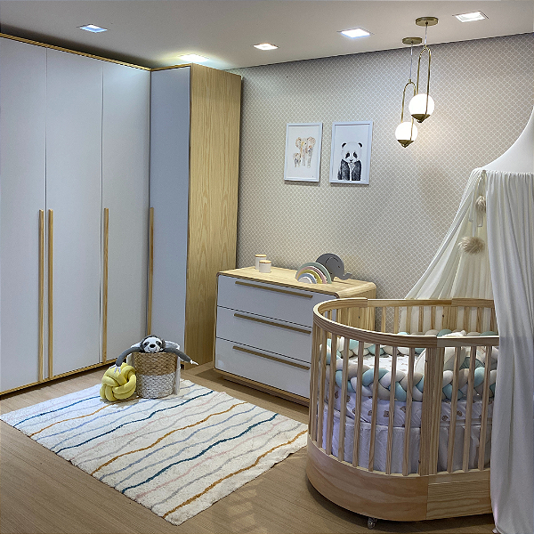 Quarto de Bebê Completo Evolutivo Berço + Cômoda + Guarda Roupa