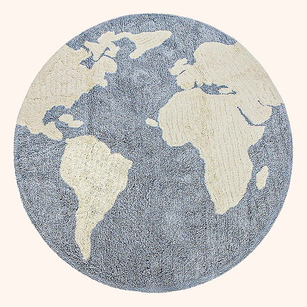 Tapete Infantil Algodão Mapa Mundi