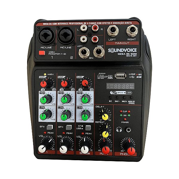Mesa de Som c/ Interface Soundvoice MC4BT