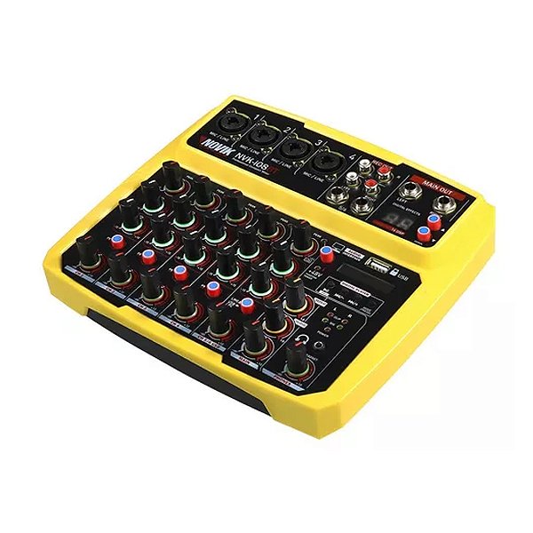 Mesa de Som c/ Interface Novik NVK-i08 Amarelo